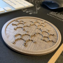 kafein molekül coaster ev kimya kahve yemek mutfak 3d print model - Mito3D