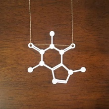 caffeine molecule pendant jewelry biochemistry chocolate coffee cool easy print fashion necklace necklaces nerdy pendants quick science 3d print model - Mito3D