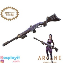 caitlyn arcano fucile caccia pistola 3d modello digitale file lega leggende cosplay pieghevole gioco caitlyngun 3d print model - Mito3D