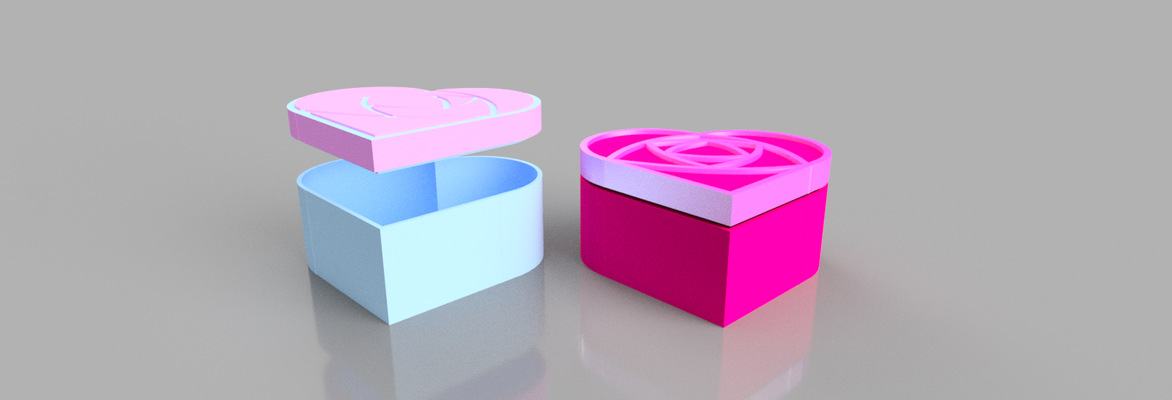 caja forma de coraz n home joyero rosa 3d print model - Mito3D