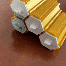 caja organizzatore esadecimale apilable attrezzo scatola 3d print model - Mito3D