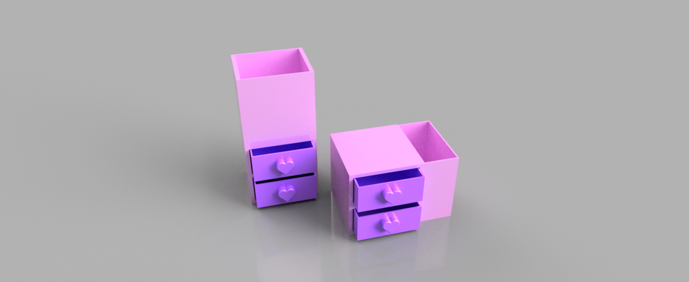 cajoneras hogar casa organizador lapicero escritorio papeler kawaii 3d print model - Mito3D