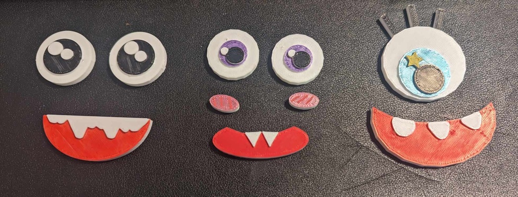 kuchen monster gesichter lächeln zähne cupcake augen mund hörner niedlich 3d print model - Mito3D