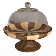 cake stand wooden dome architecture cakestand plate food cookware bakery dessert bread pie wood kitchen 3d print model - Mito3D