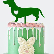 cake tooper - dachshund topper birthday decoration foxhound 3d print model - Mito3D