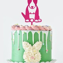 cake tooper - english bullterrier topper birthday decoration 3d print model - Mito3D