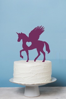 cake topper- unicorn ii topper birthday decoration 3d print model - Mito3D