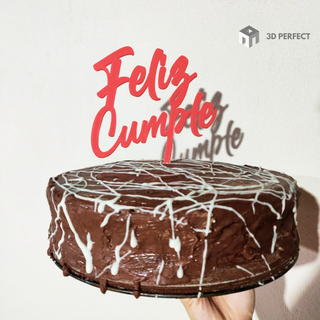 cake topper - happy birthday spanish 3d print model - Mito3D
