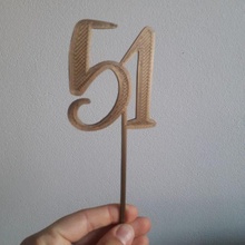 pastel sombrero copa 51 adornos años contento cumpleaños números 3d print model - Mito3D