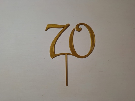 kuchen topper 70 cumpleaños feliz taufe hochzeit 3d print model - Mito3D