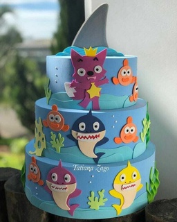pastel sombrero copa adorno torta aleta Tiburón bebe cumple os 3d print model - Mito3D