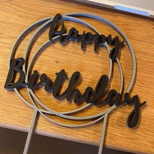 kek topper doğum günü dekorasyon kırpmak mutlu tasarım 3d print model - Mito3D