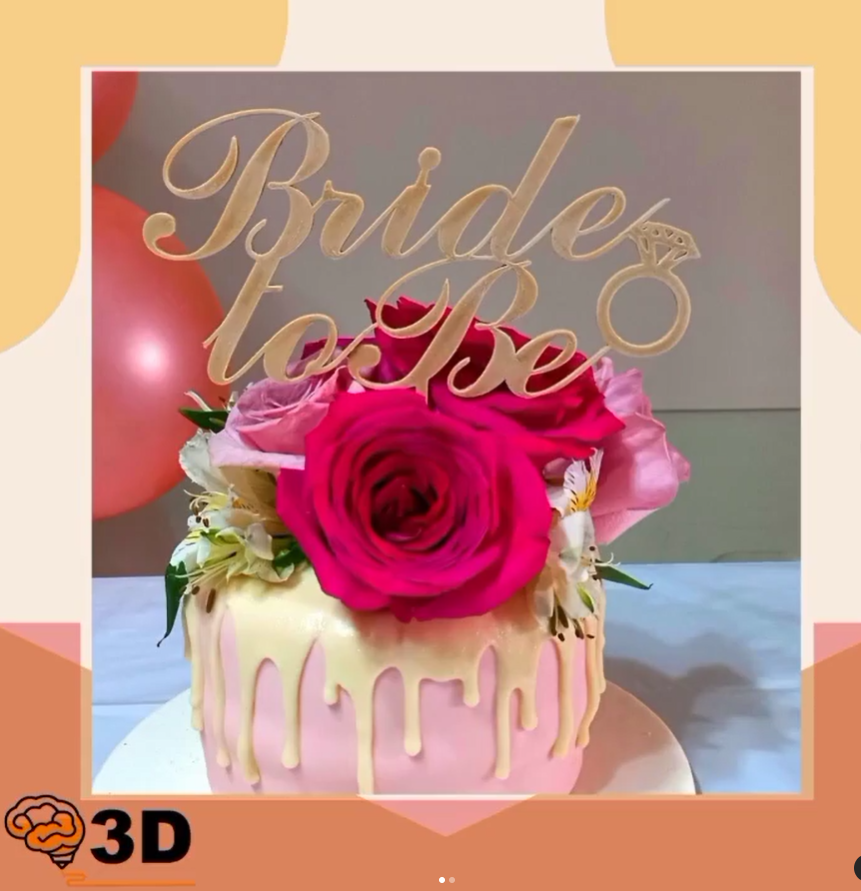 kek topper gelin dekorasyon işaretler Kekler 3D print model - Mito3D