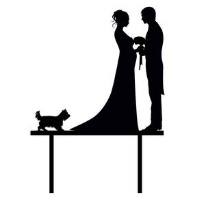 kek topper dekorasyon hamile + köpek düğün süs doğum günü evlilik yavrusu çift sevgililer Aşk 3d print model - Mito3D