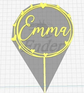 cake topper circle hearts emma toppers 3d print model - Mito3D
