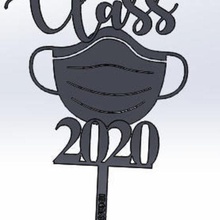cake topper class 2020 home party graduation grad 3d print model - Mito3D