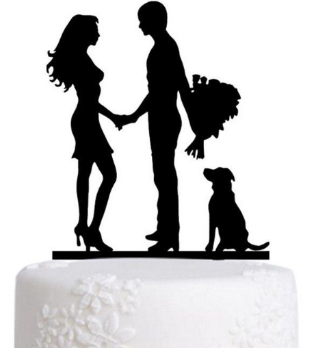 gâteau topper couple mariage fête 3D print model - Mito3D