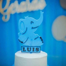 cake topper elephant baby shower various party 3d print model - Mito3D