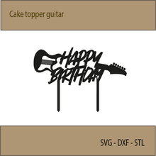 pastel sombrero copa guitarra rock cumpleaños guitarrista 3d print model - Mito3D