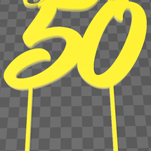 cake topper happy 50 party birthday 3d print model - Mito3D