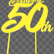 cake topper happy 50th party birthday 3d print model - Mito3D