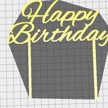 cake topper happy birthday 3d print model - Mito3D