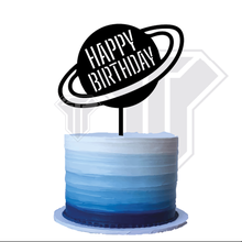 pastel sombrero copa contento cumpleaños Saturno planeta cosmos 3d print model - Mito3D