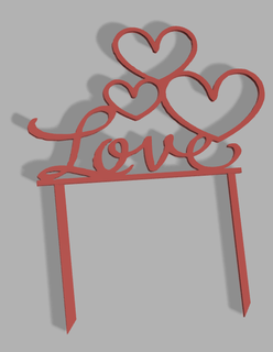 cake topper love years party 3d print model - Mito3D