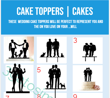 cake topper pack weddings men ornamentornament marriage toppers cakes 3d print model - Mito3D