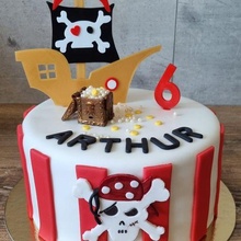 cake topper pirate ship boat pirates 3d print model - Mito3D