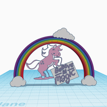 torta cappello cilindro arcobaleno unicorno Magia etichetta 3d print model - Mito3D