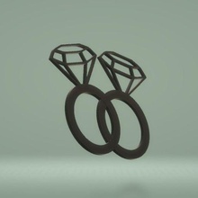 cake topper rings 3d print model - Mito3D