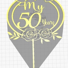 cake toppers 50 years 3d print model - Mito3D