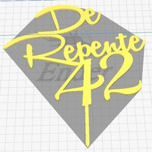 cake toppers derepente 42 3d print model - Mito3D