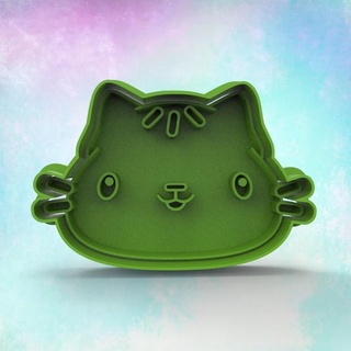 cakey cat cookie cutter muffin gabby's doll house cutting cookies dollhouse 3d print model - Mito3D