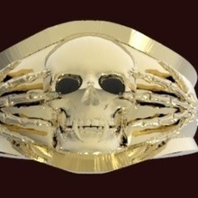 calabash ring jewelry jewellery garment skeleton skull 3d print model - Mito3D
