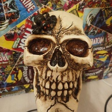 calavera spring art skull piggy bank 3d print model - Mito3D