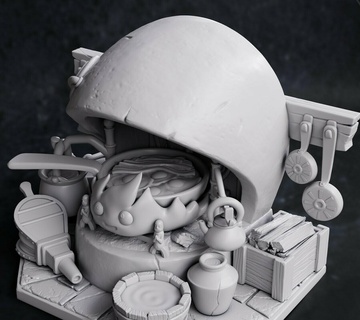 calcifer figure calciger chibi nomnom 3d print model - Mito3D