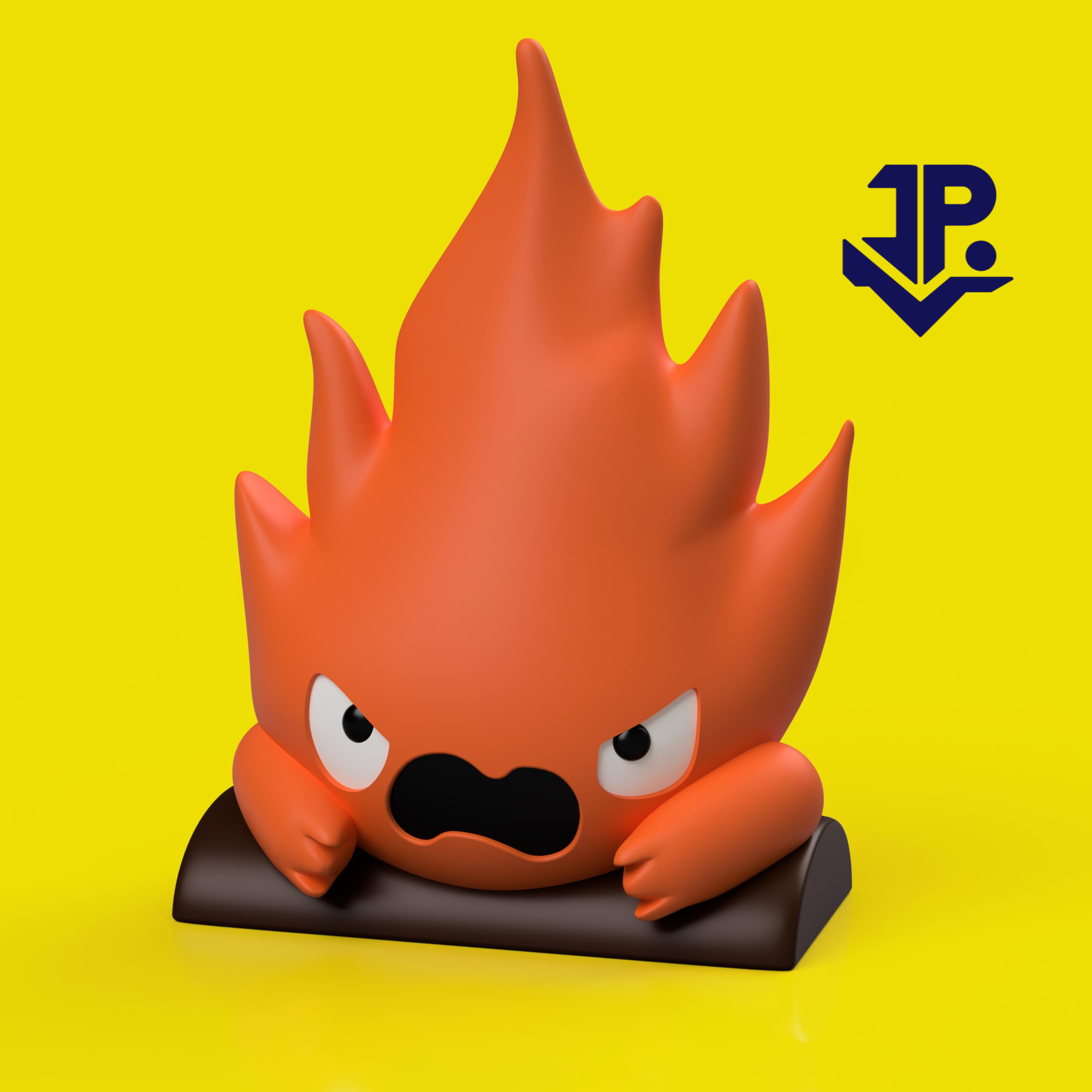 calcifer chibi anime angry chiby studio ghibli toy character demon fire 3D print model - Mito3D