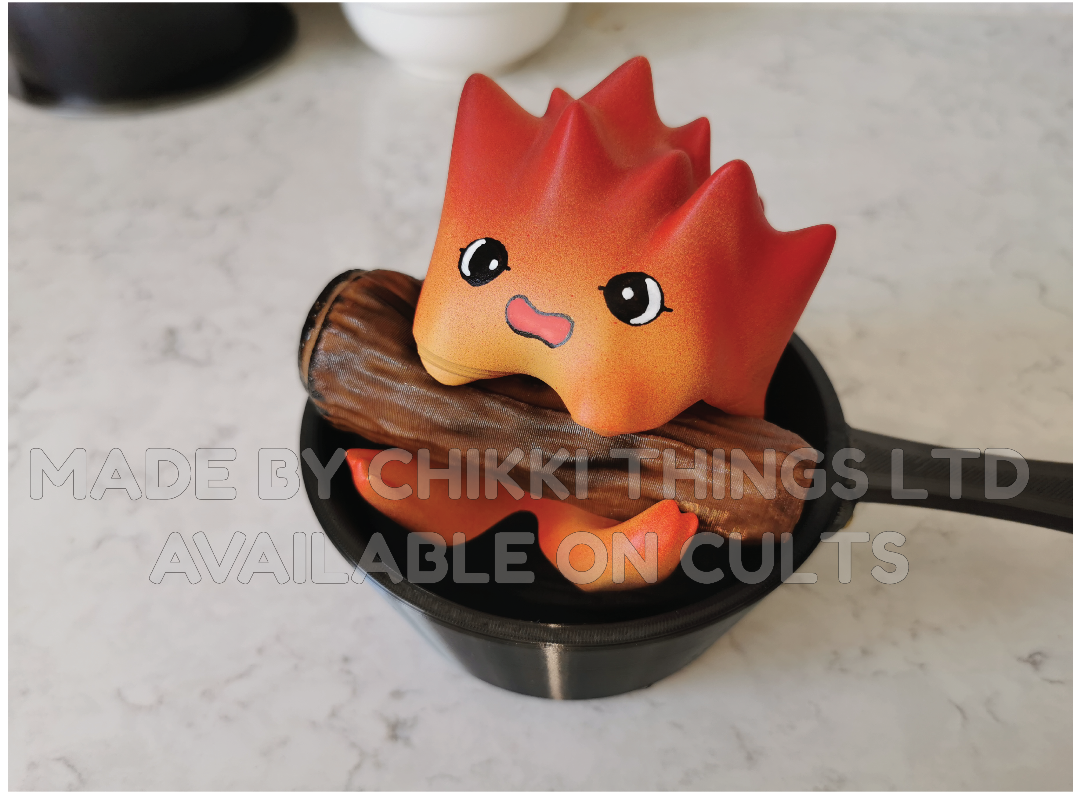 calcifer howls moving castle anime ghibli cute demon fire ornament gift idea art toy mini sculpture 3D print model - Mito3D