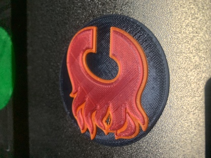 Calgary fiamme emblema logo hockey nhl disco sottobicchieri parete arte ghiaccio arena 3d print model - Mito3D