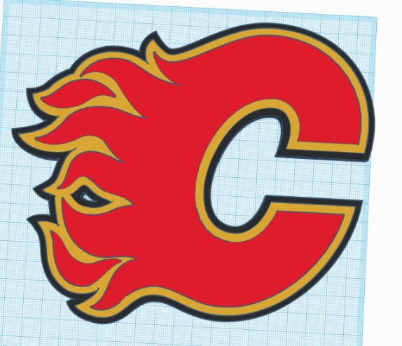 Calgary fiamme placca hockey nhl Canada alberta canadese ghiaccio 3D print model - Mito3D