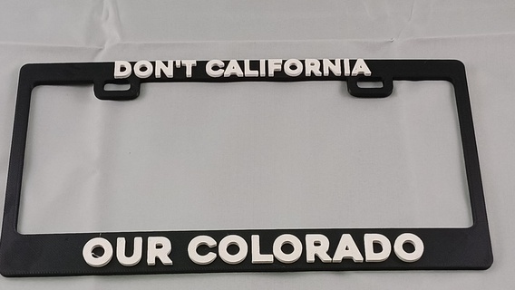 cali colorado political license plate frame california 3d print model - Mito3D