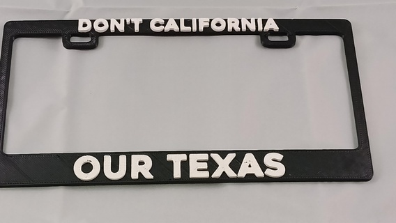 cali texas license plate frame california 3d print model - Mito3D
