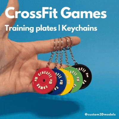 calibrated discs crossfit games key ring gym jewelry keychain sport disk rogue maniak calibration weightlifting 3d print model - Mito3D