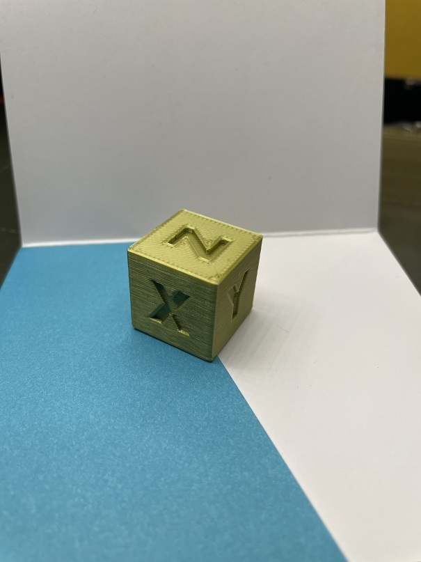 calibration cube - 20 mm xyz letters 20mm flow 3D print model - Mito3D