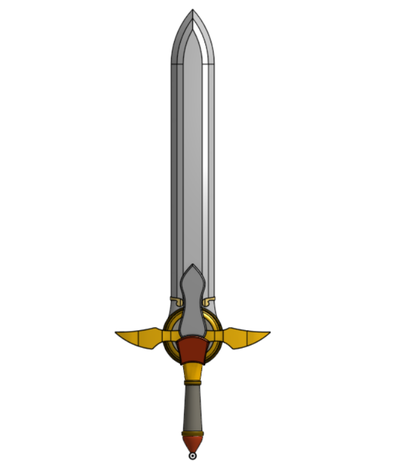 caliburno jogos sônica espada rei arthur excalibur 3d print model - Mito3D