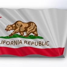 California ola bandera 3d print model - Mito3D