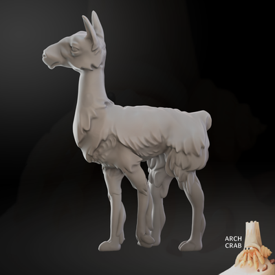 chiamata arte fiamma 28mm alpaca animale azteco carina dnd miniatura peloso maya rpg sud america tavolo tablettop giochi gioco guerra animali creature 3d print model - Mito3D
