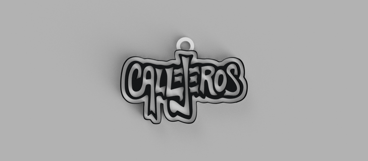 callejeros logo rock band keychain - pendant earring 3d print model - Mito3D